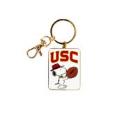 USC Trojans White Arch Snoopy Football Coach Keychain